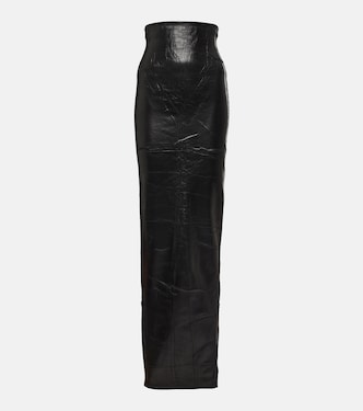 Falda larga en denim revestido | Rick Owens