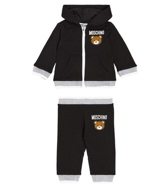 Baby - Felpa con cappuccio e pantaloni sportivi in jersey di cotone | Moschino Kids