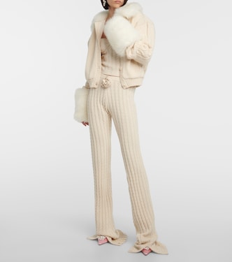 Cropped-Cardigan mit Faux Fur | Magda Butrym