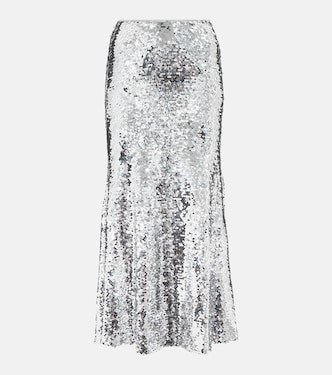 Sequined flared maxi skirt | Self-Portrait