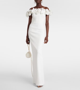 Robe longue de mariée Tessa à encolure bardot | Rebecca Vallance