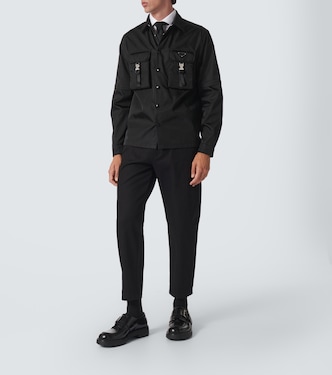 Pantaloni cropped in cotone | Prada