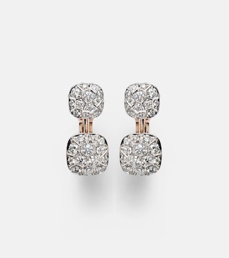 Ohrringe Nudo Toi et Moi aus 18kt Rosé- und Weißgold mit Diamanten | Pomellato