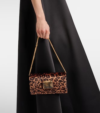 Jaipur Mini leopard-print velvet clutch | Gianvito Rossi