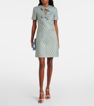 Minikleid Toute La V V Gold aus Jacquard | Valentino