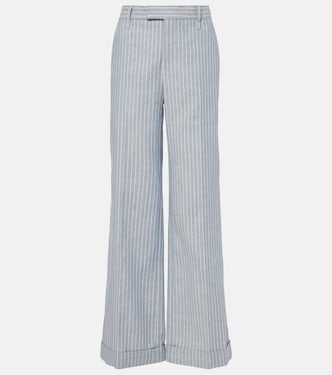 Pantaloni a gamba larga in misto cotone | Brunello Cucinelli