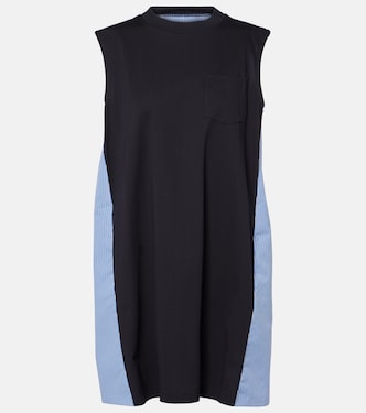 Abito corto in popeline di cotone | Sacai