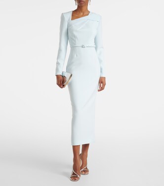 Abito midi in crêpe con cintura | Roland Mouret