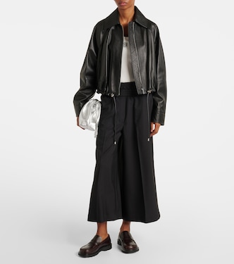Weite Cropped-Hose aus Wolle | Loewe