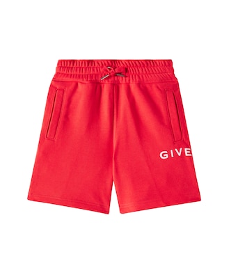 Shorts in pile di misto cotone con logo | Givenchy Kids