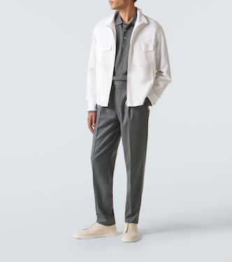 Pantalones rectos de franela de lana | Zegna