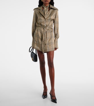 Prince of Wales check silk shirt dress | Patou