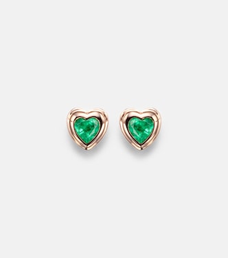 Pendientes de oro rosa de 18 ct con esmeraldas | Shay Jewelry