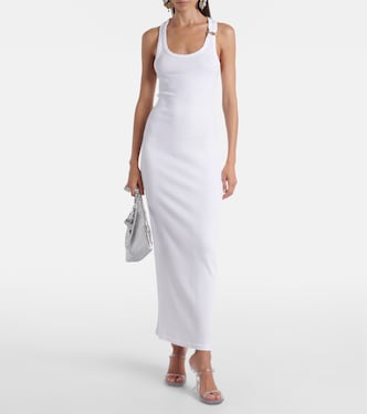 Piercing cotton jersey maxi dress | Jean Paul Gaultier