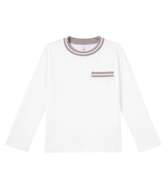Camiseta acanalada de algodón | Brunello Cucinelli Kids