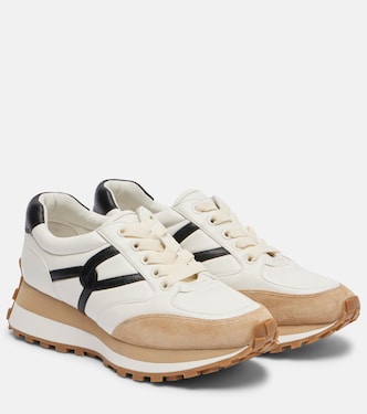 Valentina suede-trimmed leather sneakers | Veronica Beard