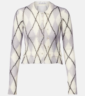 Kahoo argyle cropped mohair-blend cardigan | Acne Studios
