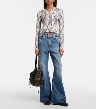 Kahoo argyle cropped mohair-blend cardigan | Acne Studios