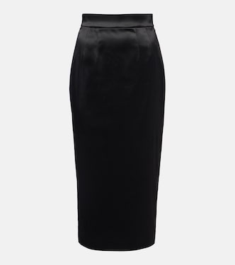 Gonna a tubino in raso a vita alta | Dolce&Gabbana
