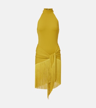 Artemis fringed beach cover-up and swimsuit | Taller Marmo