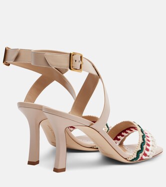 Sandales Mabeco 90 brodées en cuir | Manolo Blahnik