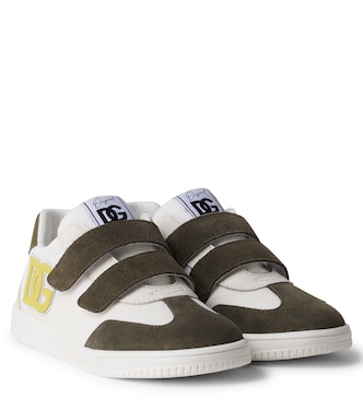DG leather-trimmed sneakers | Dolce&Gabbana Kids