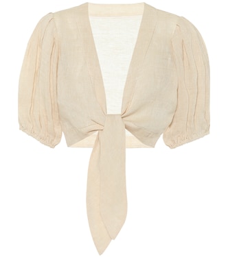 Top cropped in lino | Lisa Marie Fernandez