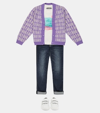 Face wool cardigan | Acne Studios Kids