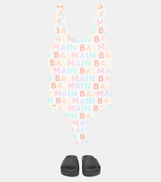 Logo printed swimsuit | Balmain Kids