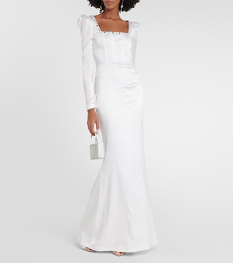 Square-neck silk-blend gown | Alessandra Rich