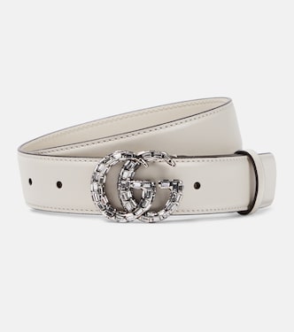 Cintura GG Marmont in pelle con cristalli | Gucci