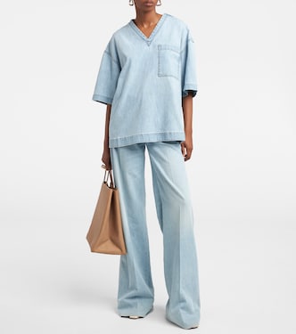 Jeans anchos de tiro alto | Bottega Veneta