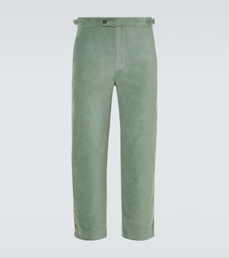 Oberon cotton velvet straight pants | Bode