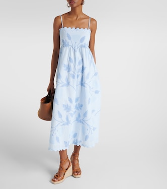 Vestido midi de algodón floral | Juliet Dunn
