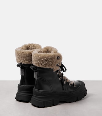 Stivaletti in pelle con shearling | Brunello Cucinelli