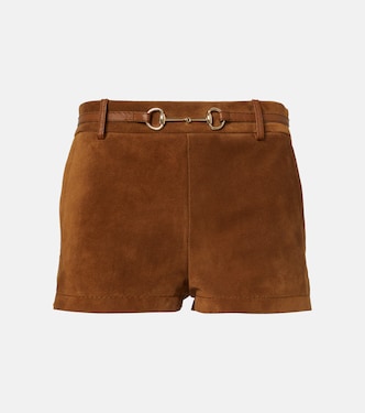 Low-Rise Shorts aus Veloursleder | Gucci