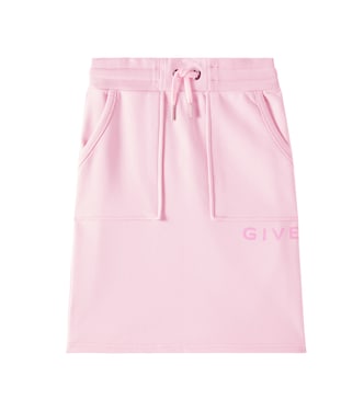 Gonna in misto cotone con logo | Givenchy Kids