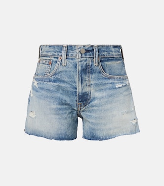 Shorts de denim de tiro alto desgastados | Polo Ralph Lauren