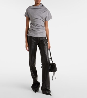 Asymmetric draped wool top | Entire Studios