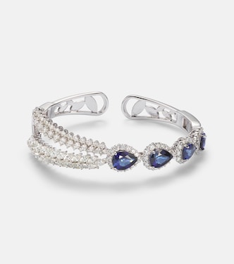 Armreif Reign Supreme aus 18kt Weißgold mit Diamanten und Saphiren | Yeprem