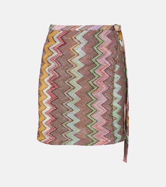 Zigzag lamé wrap skirt | Missoni