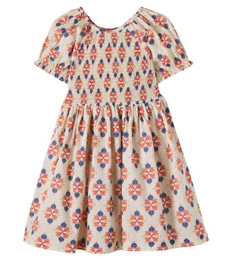 Kaia printed shirred cotton dress | Bebe Organic