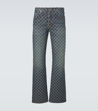 GG jacquard flared jeans | Gucci