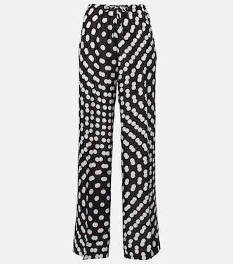 Polka-dot silk wide-leg pants | Dries Van Noten