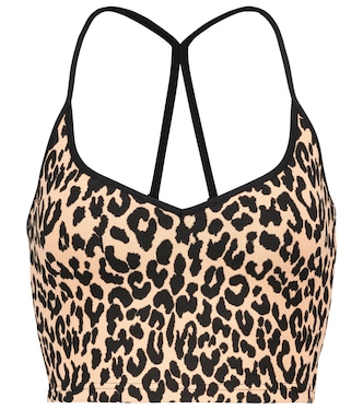 Sweetheart leopard-print crop top | Adam Selman Sport