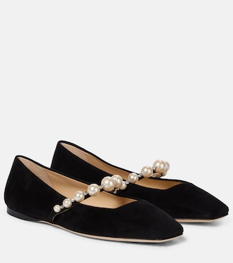 Ade embellished suede ballet flats | Jimmy Choo