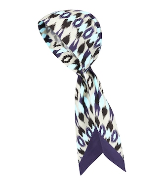 Printed silk and cotton headscarf | Valentino