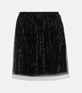 Crystal-embellished tulle miniskirt | Prada