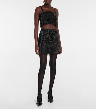 Mini-jupe à cristaux | Prada
