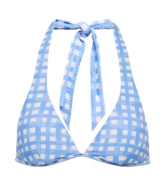 Top de bikini de cuadros con cuello halter | Heidi Klein